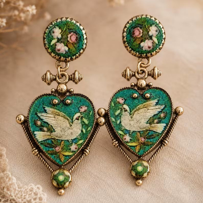 Vintage Dove Heart Jewelry Set