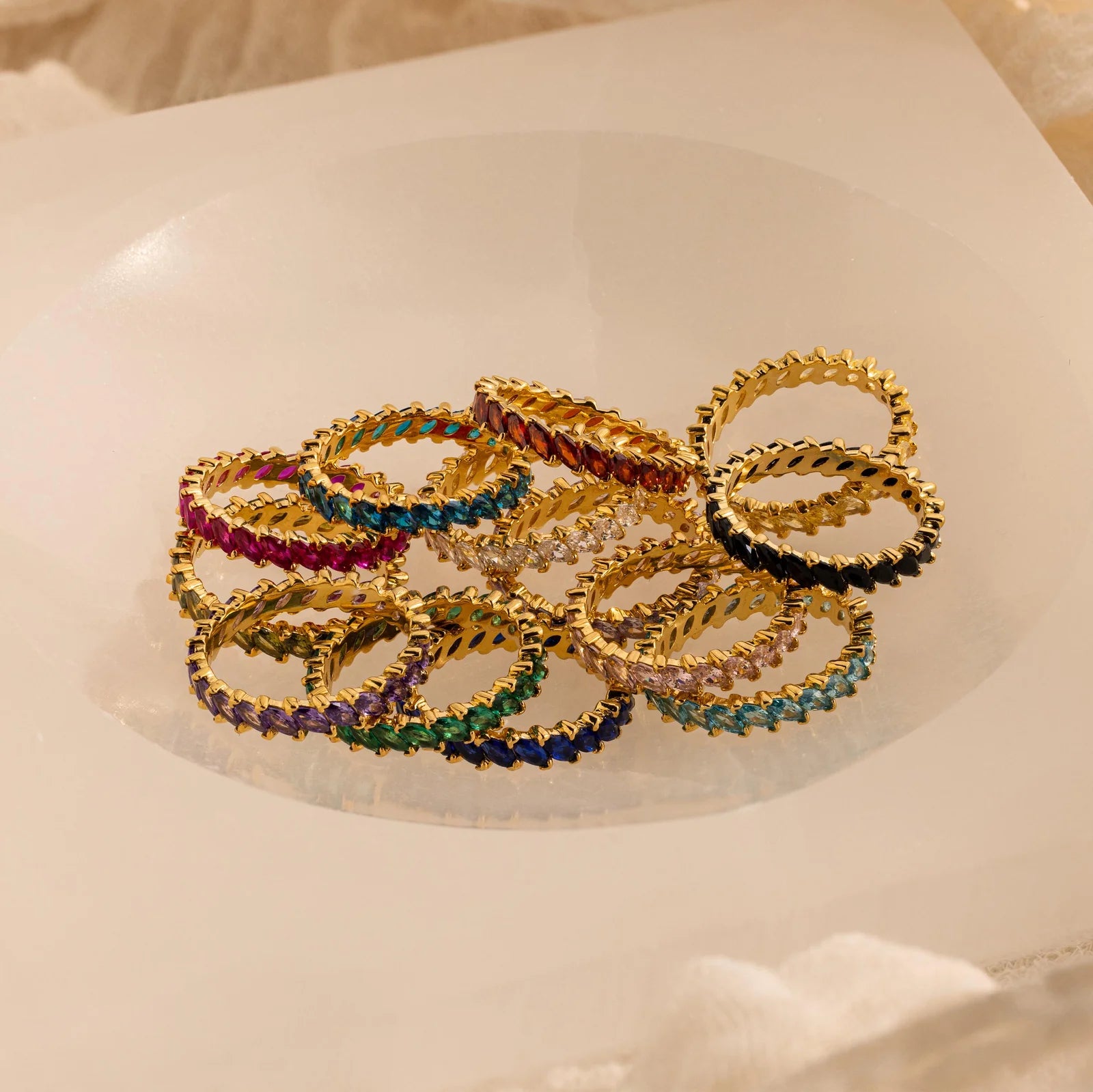 Rainbow Luxe Stackable Rings