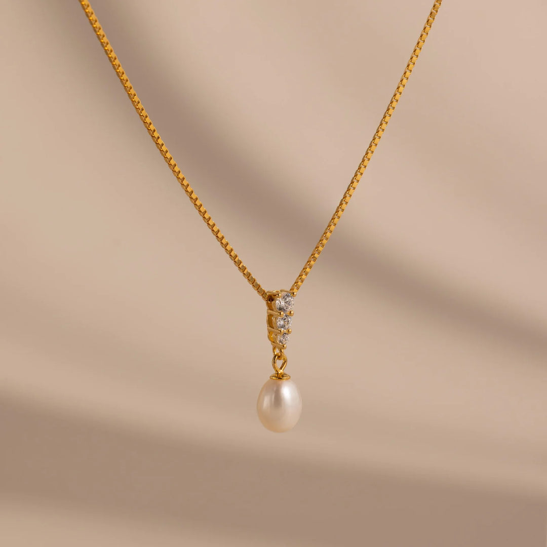 Pearl Drop Crystal Necklace