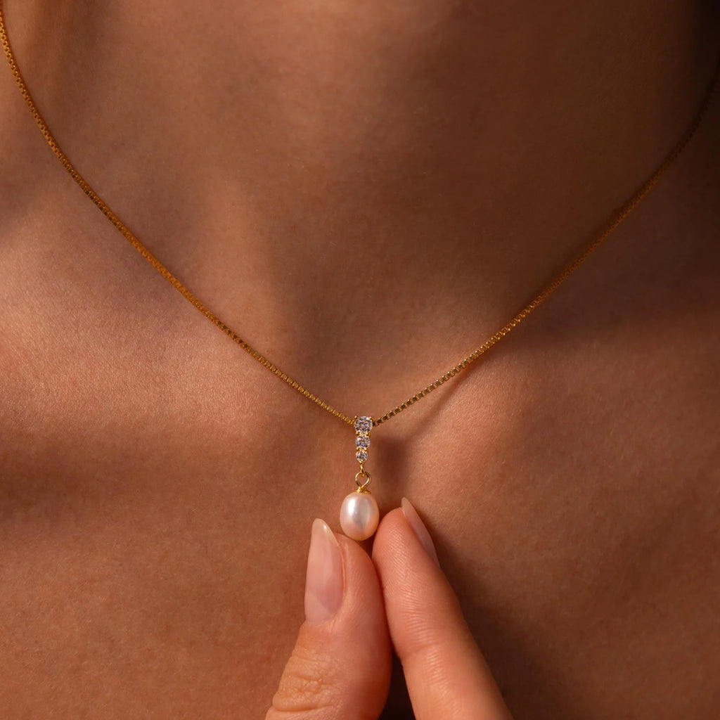 Pearl Drop Crystal Necklace