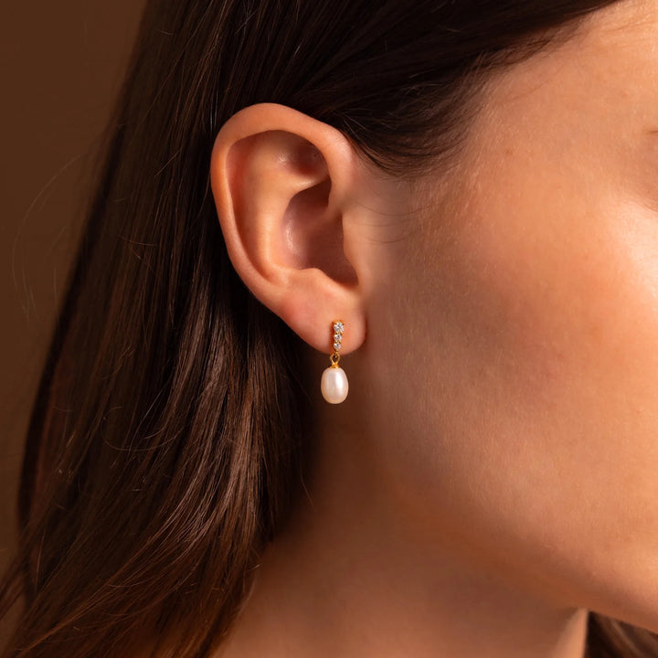 Pearl Drop Crystal Earrings