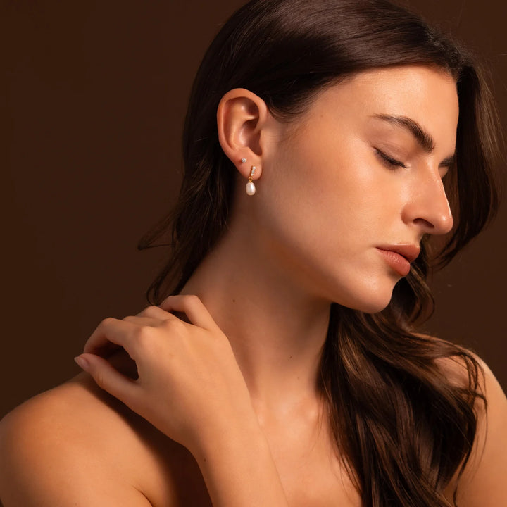 Pearl Drop Crystal Earrings