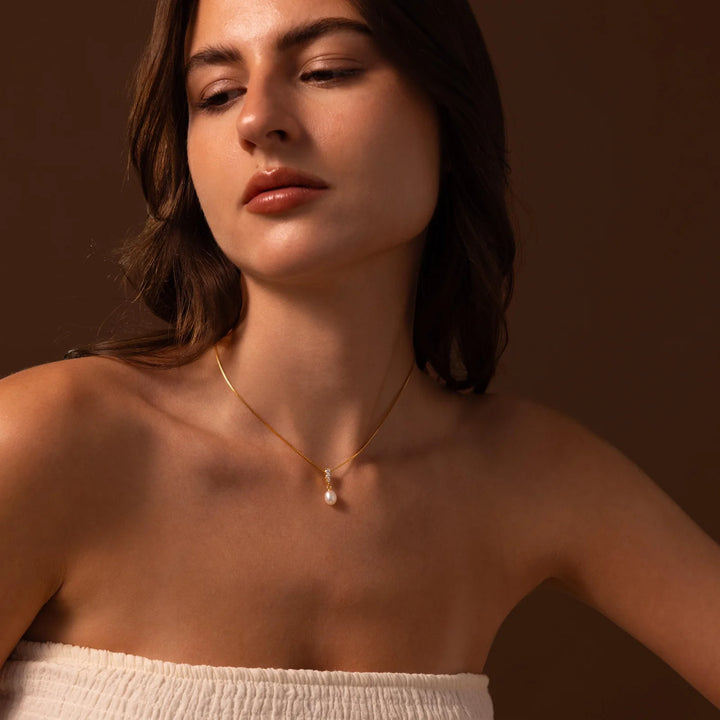 Pearl Drop Crystal Necklace