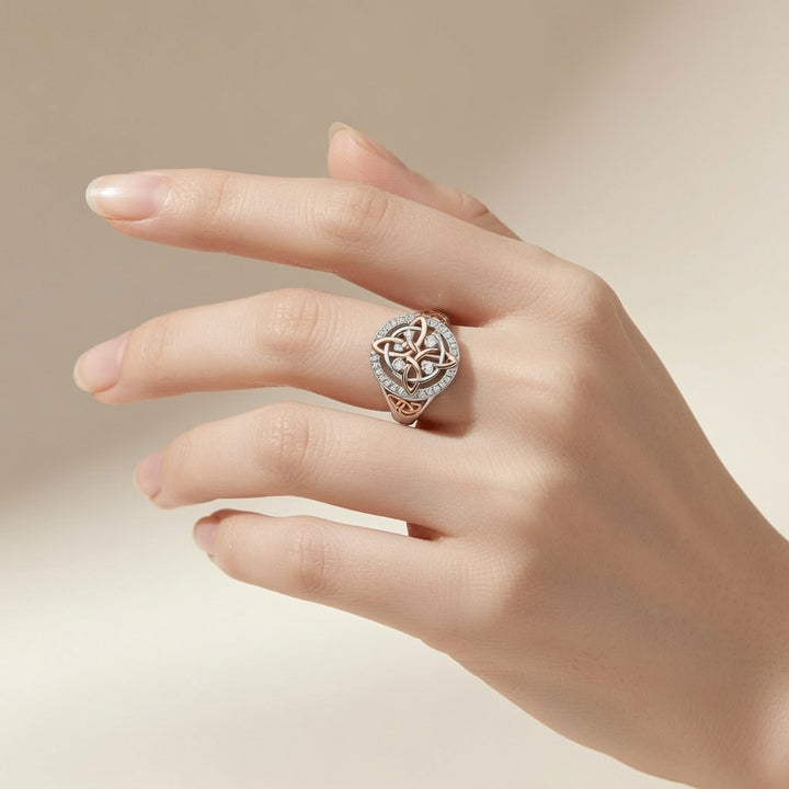 Vintage Celtic Knot Zircon Ring