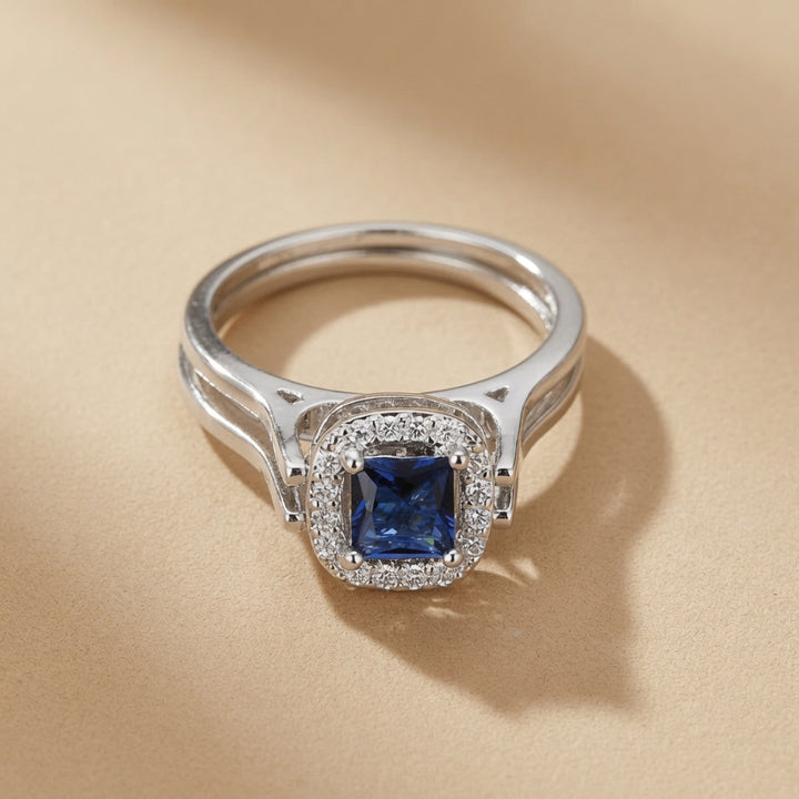 Reversible Double Loop Zircon Ring