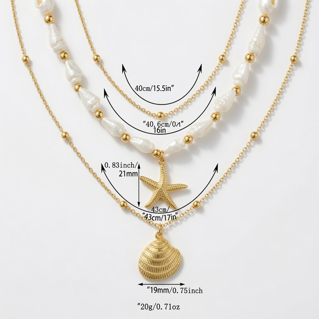 Ocean Shell Layered Necklace