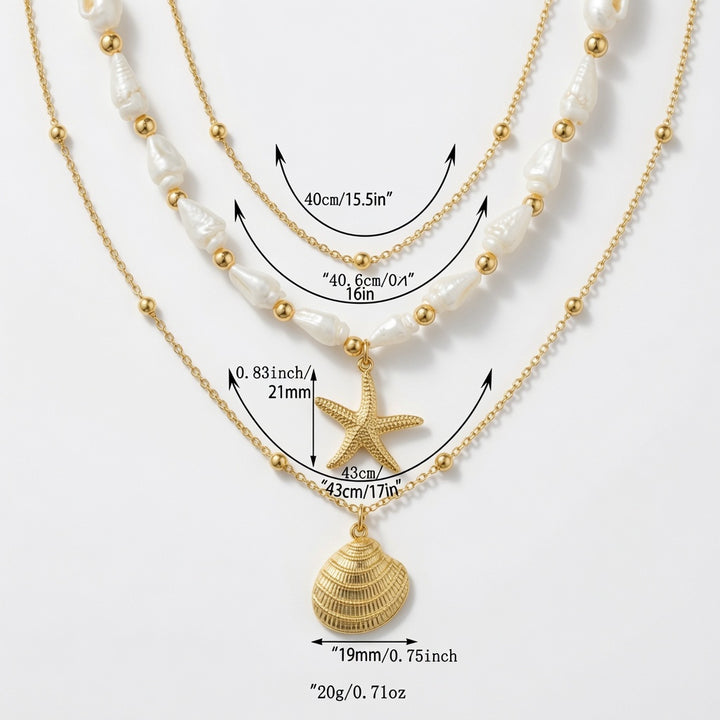 Ocean Shell Layered Necklace