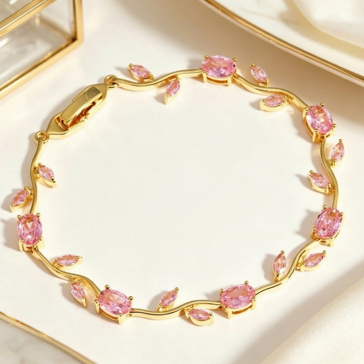 Crystal Leaf Vine Bracelet