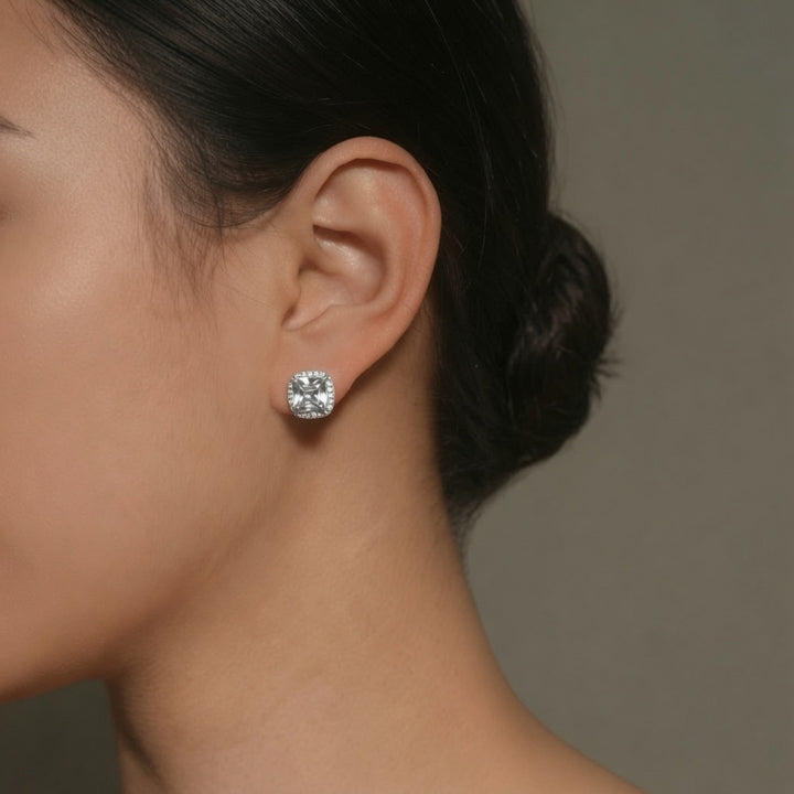 Square Zircon Stud Earrings