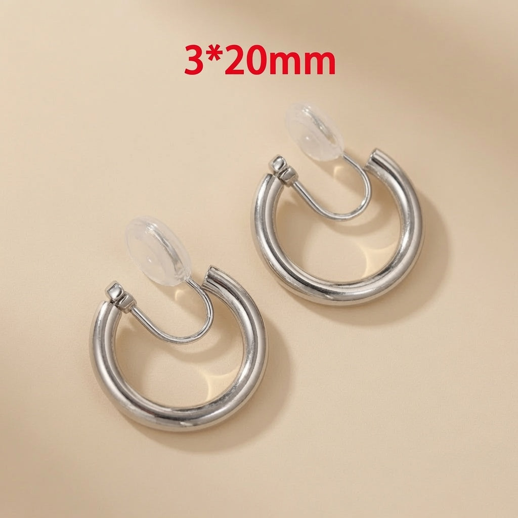 Minimalist Clip-On Hoop Earrings