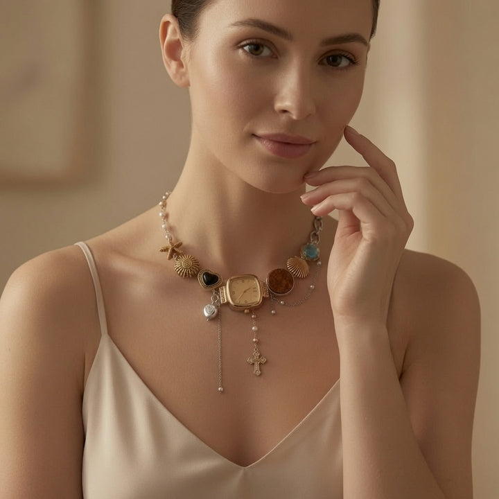 Vintage Charm Watch Necklace