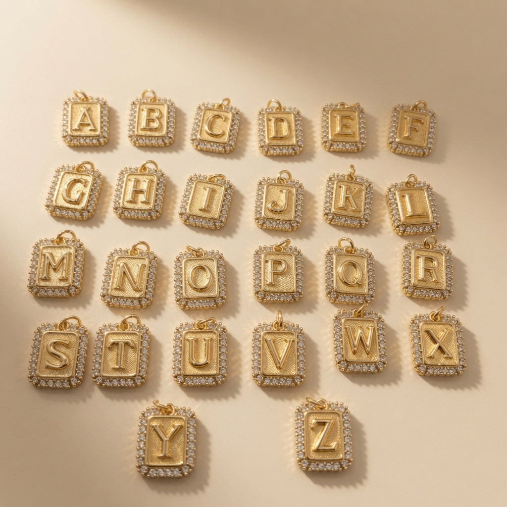 Gold Paperclip Initial Necklace