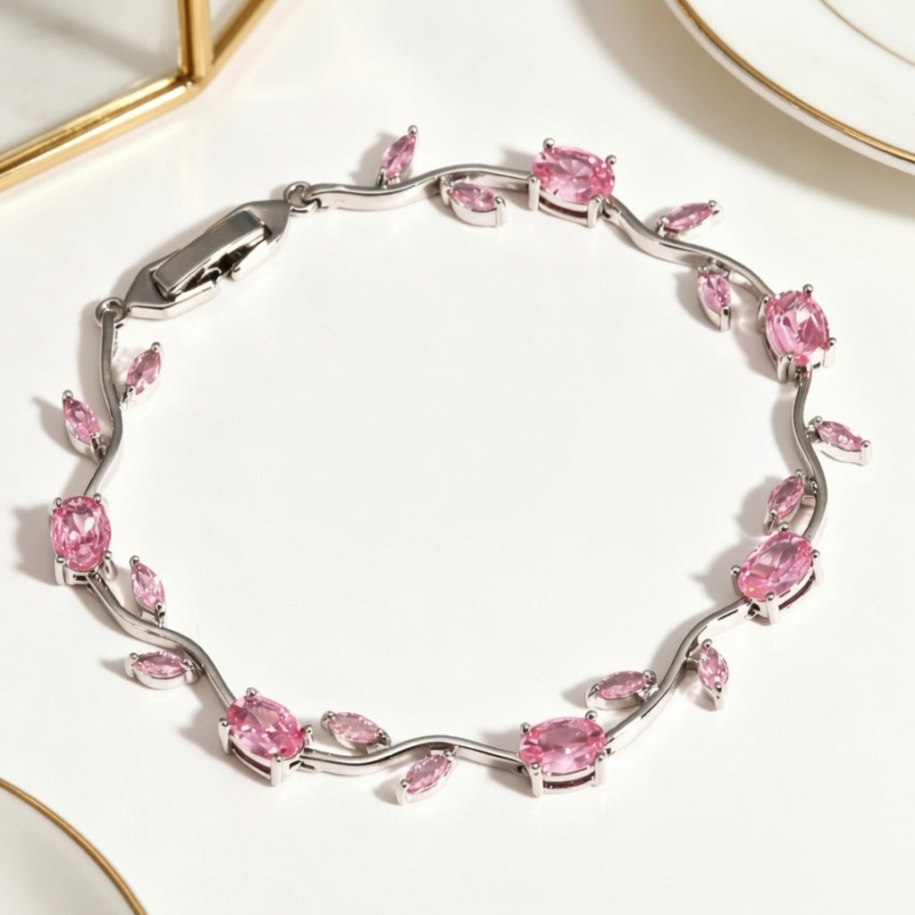 Crystal Leaf Vine Bracelet