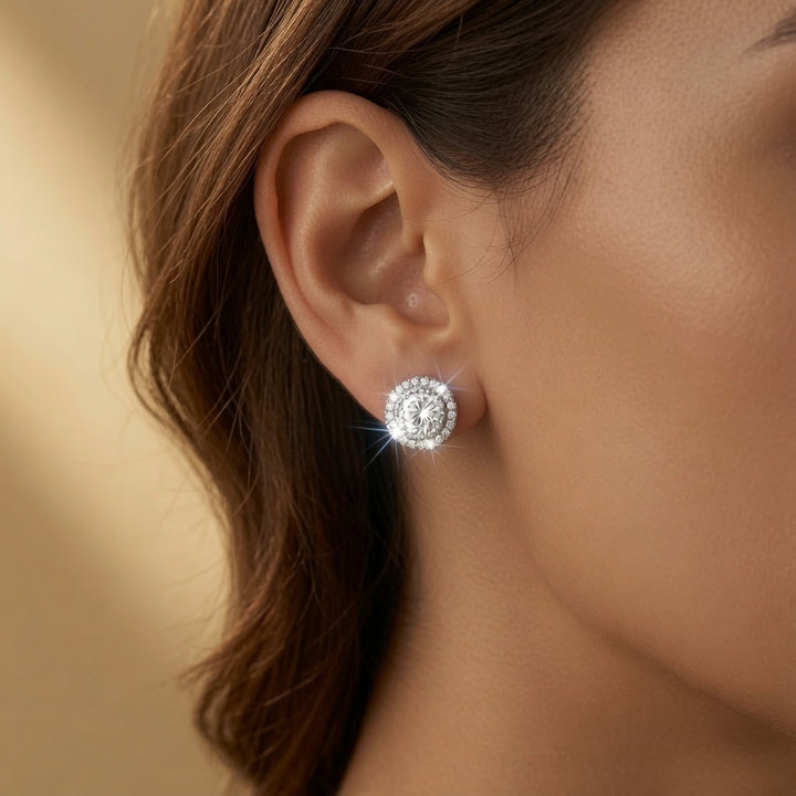 Sparkling Crystal Stud Earrings