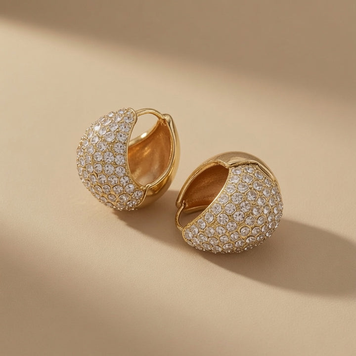 Crystal Pavé Heart Stud Earrings
