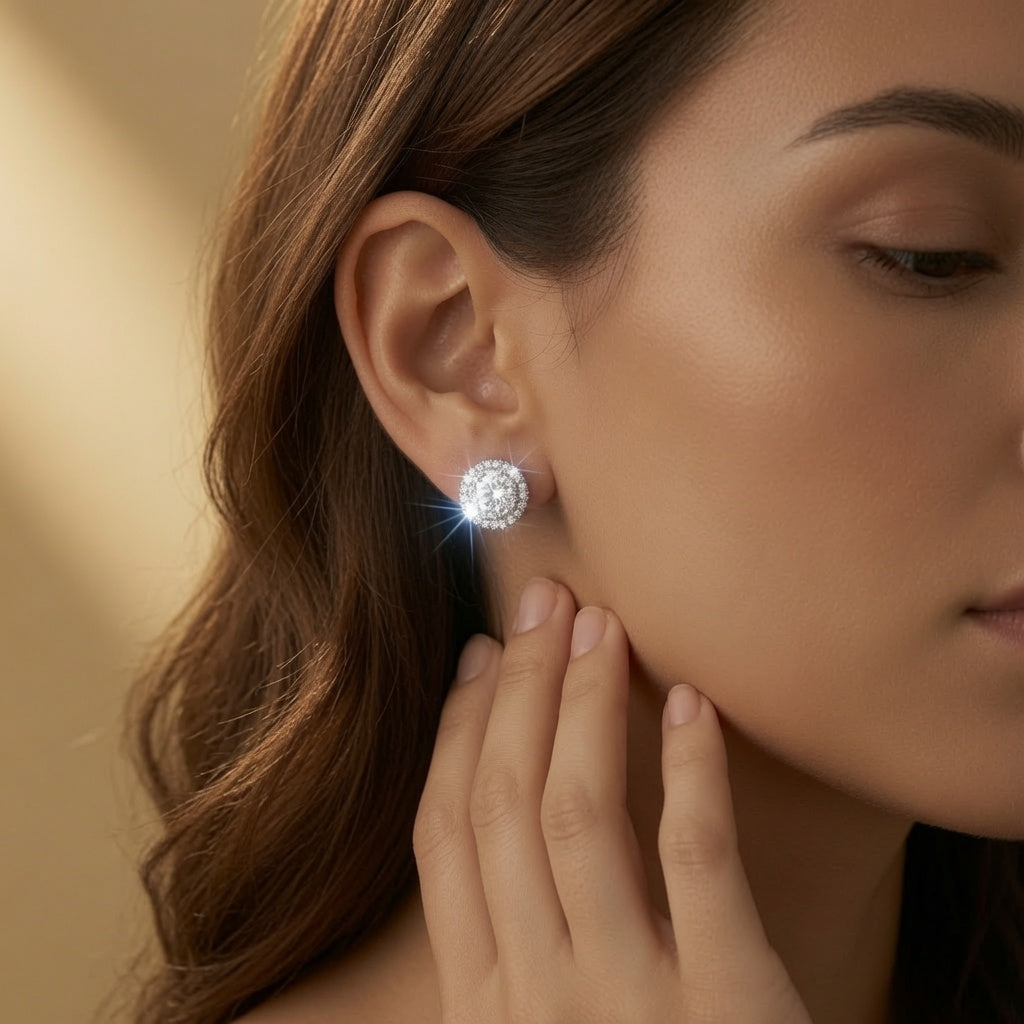 Sparkling Crystal Stud Earrings
