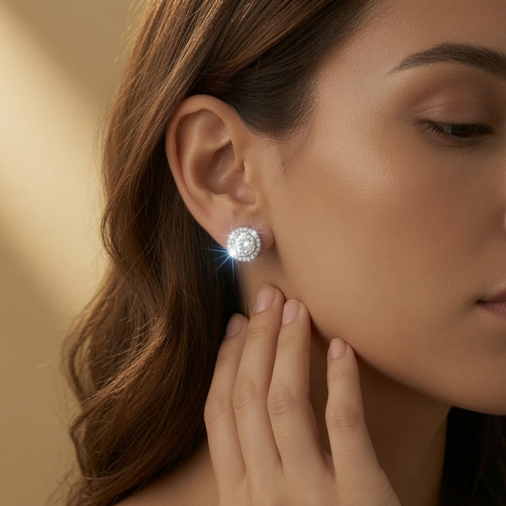 Sparkling Crystal Stud Earrings