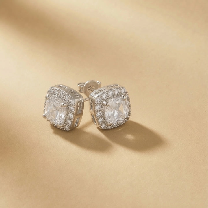 Square Zircon Stud Earrings