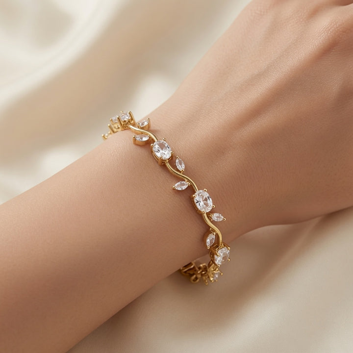 Crystal Leaf Vine Bracelet