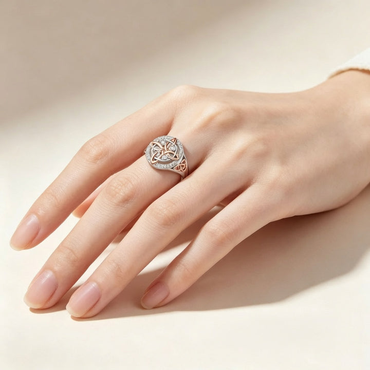 Vintage Celtic Knot Zircon Ring