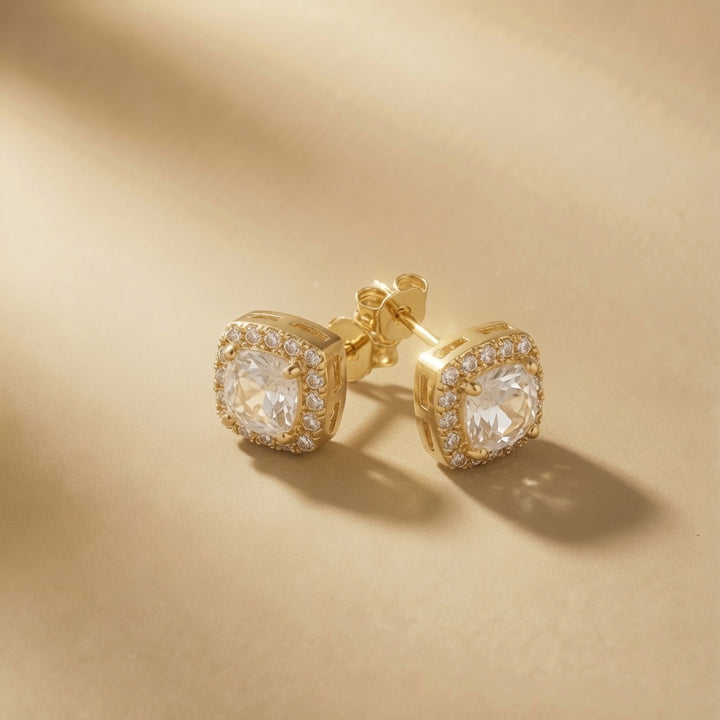 Square Zircon Stud Earrings