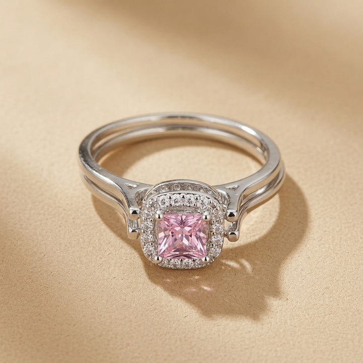 Reversible Double Loop Zircon Ring