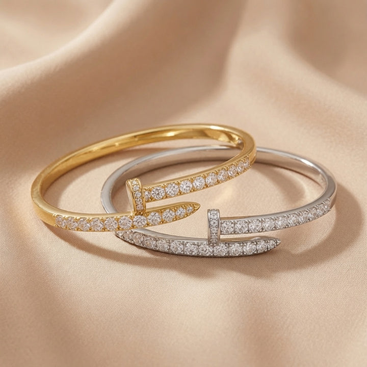 Zircon Nail Cuff Bracelet