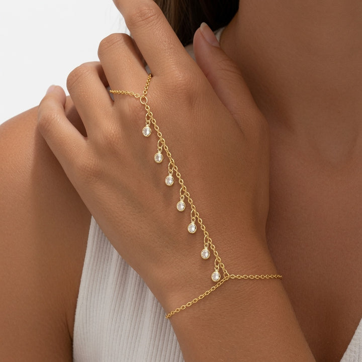 Dainty Zircon Hand Chain Bracelet