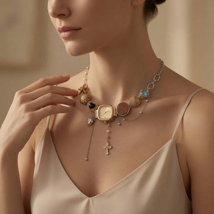 Vintage Charm Watch Necklace