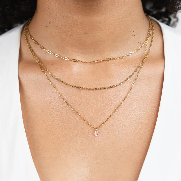 Layered Chain Necklace with Pendant