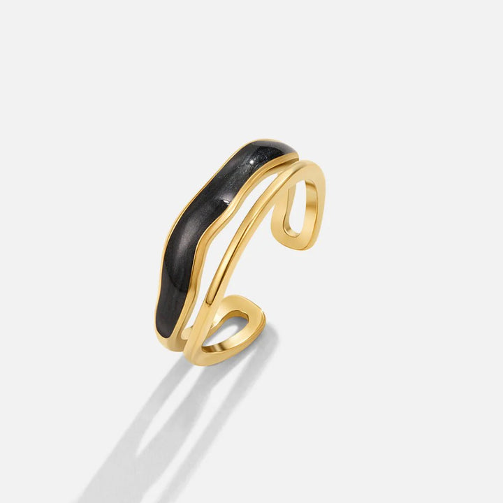 Minimal Sculptural Wave Ring