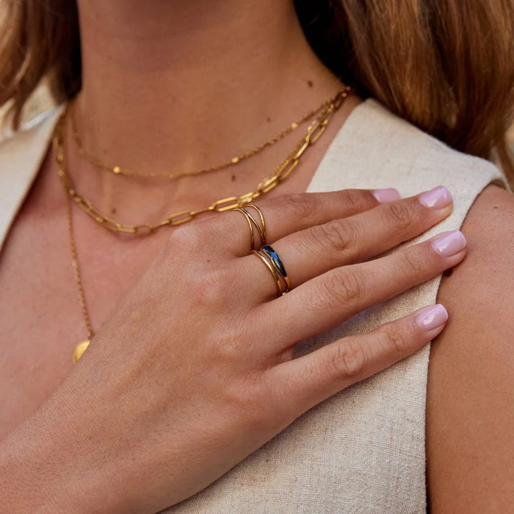 Minimal Sculptural Wave Ring