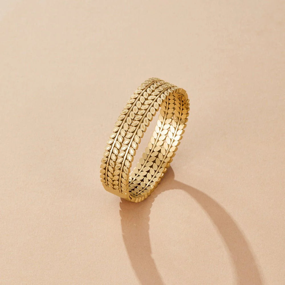 Golden Leaf Cuff Bracelet