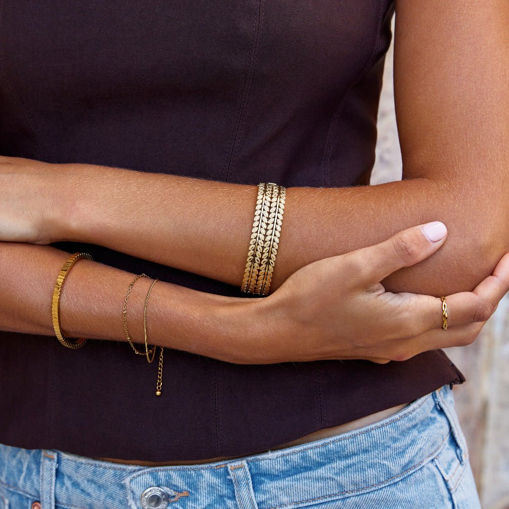 Golden Leaf Cuff Bracelet