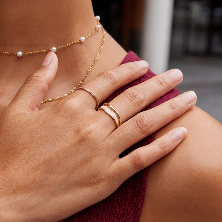 Minimal Sculptural Wave Ring