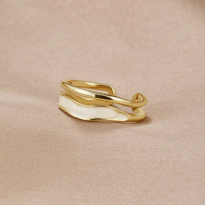 Minimal Sculptural Wave Ring