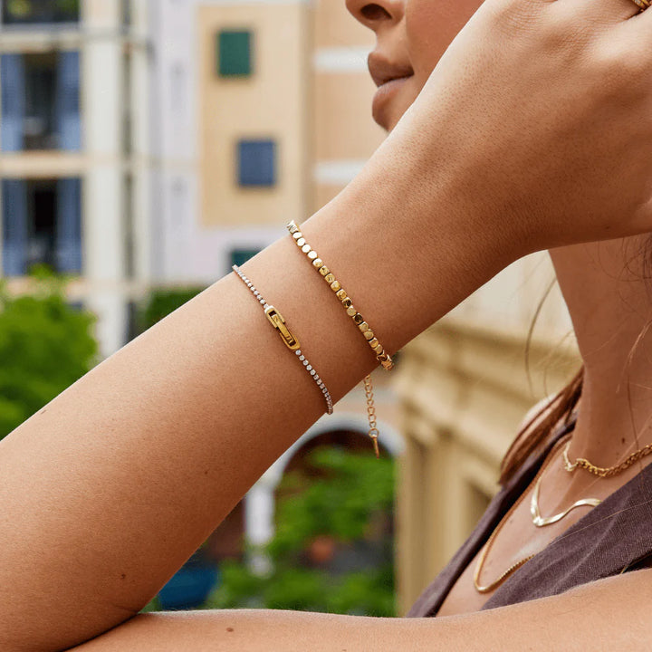 Gold Beaded Adjustable Bracelet