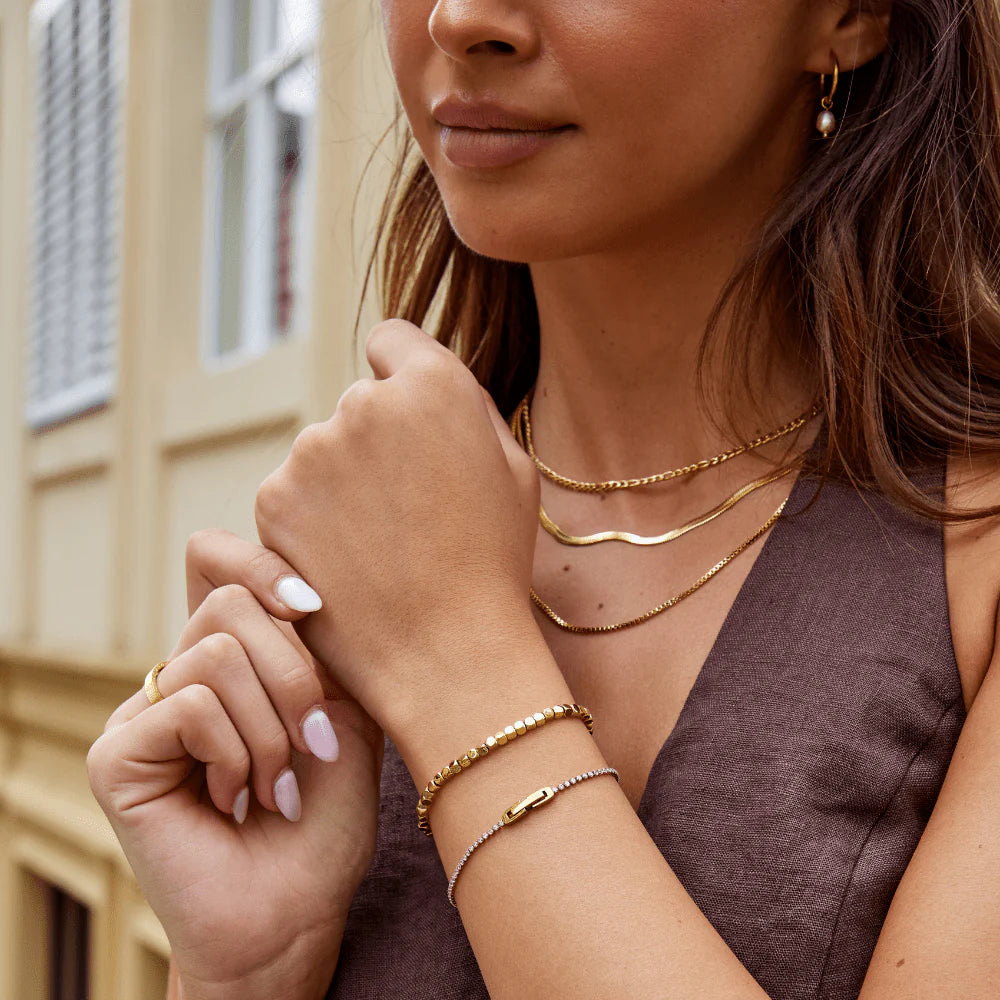 Gold Beaded Adjustable Bracelet