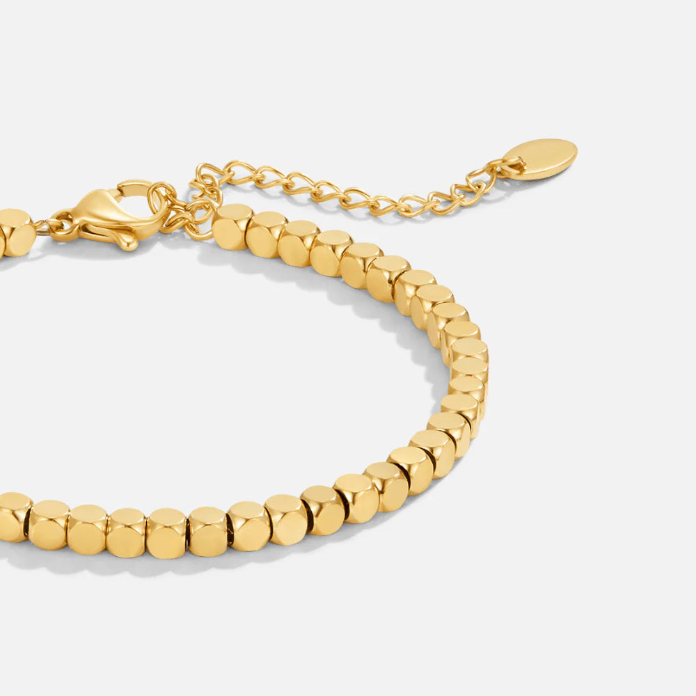 Gold Beaded Adjustable Bracelet