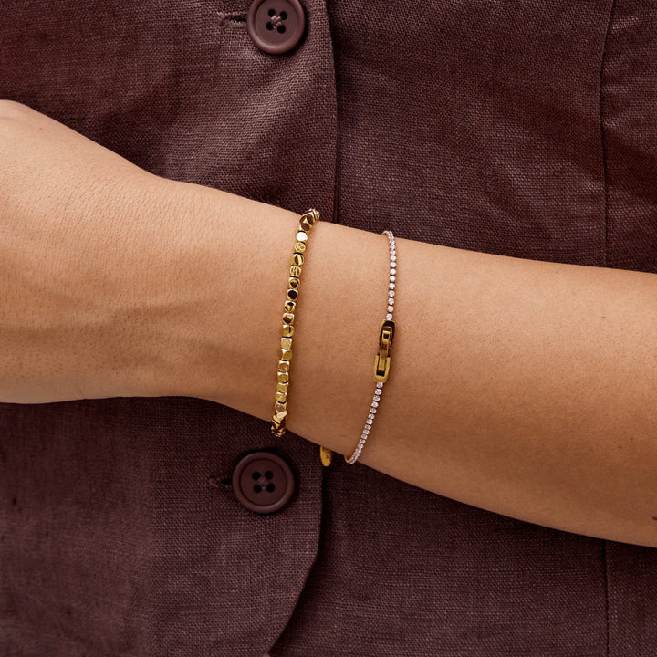 Gold Beaded Adjustable Bracelet