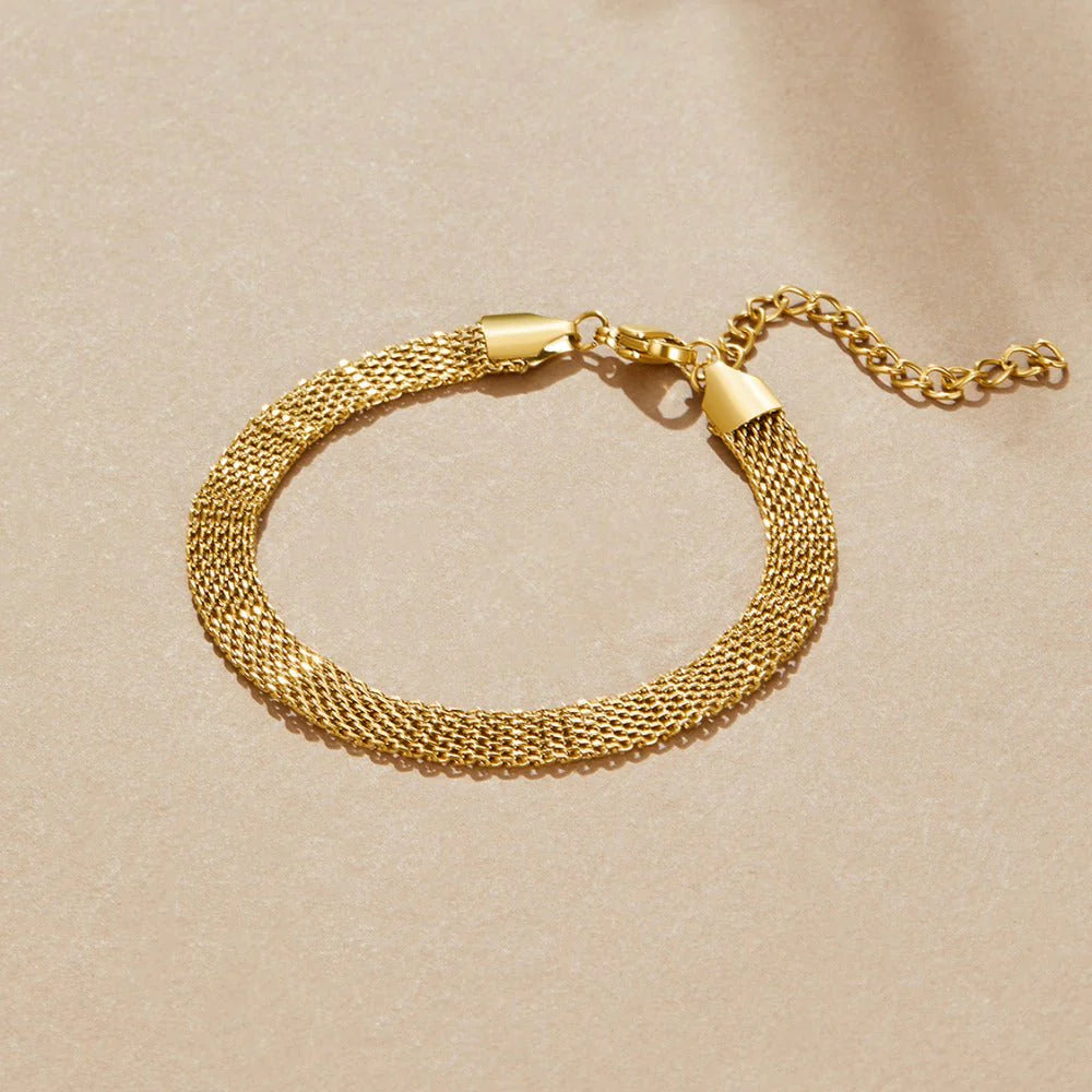 Gold Mesh Statement Bracelet