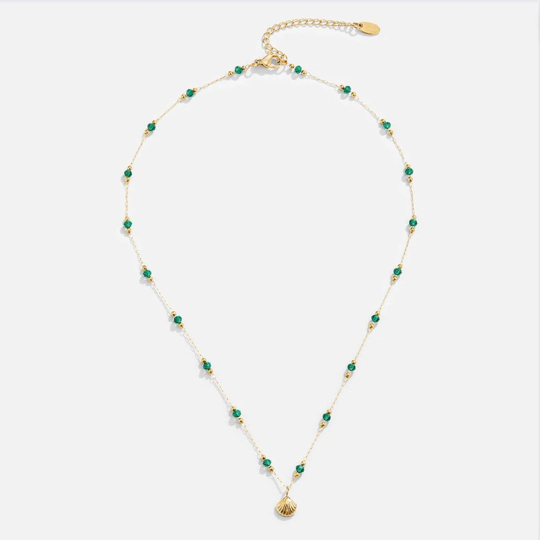 Green Crystal Shell Necklace