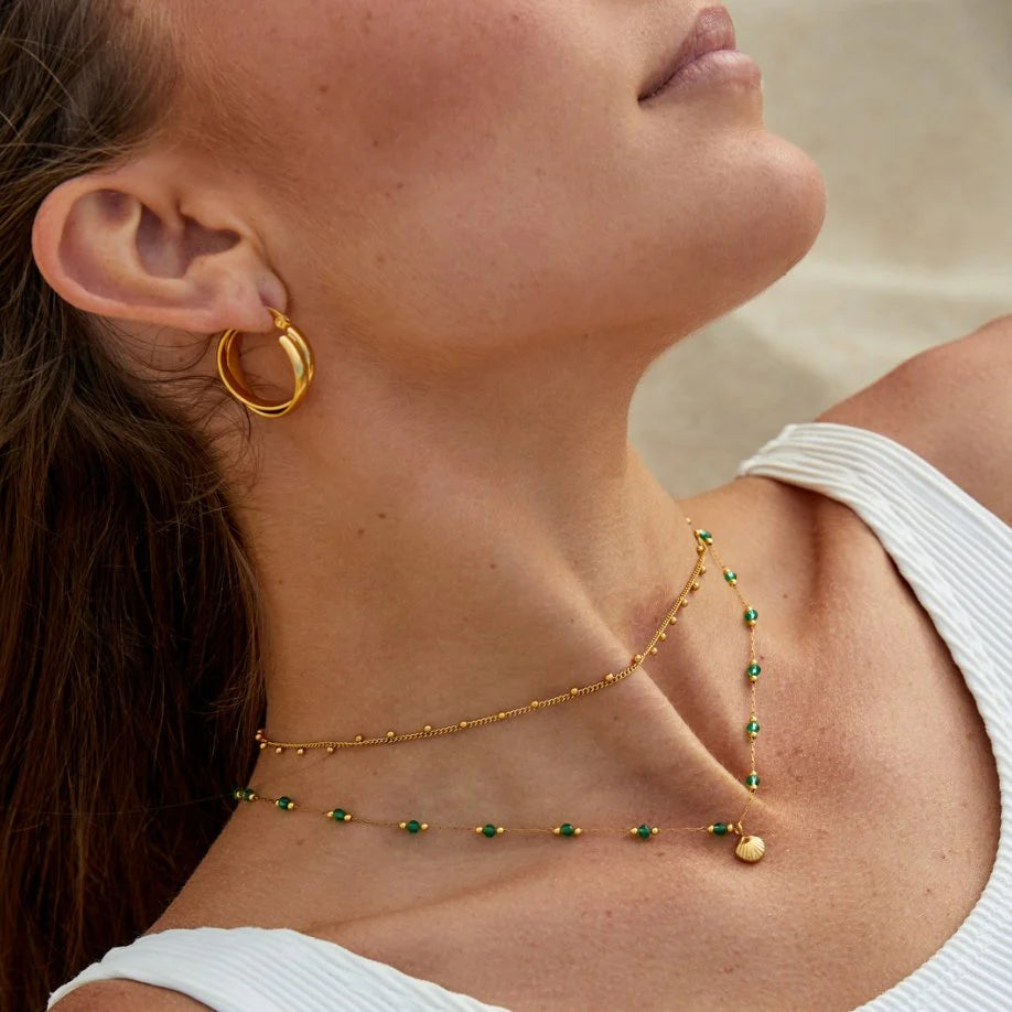 Green Crystal Shell Necklace