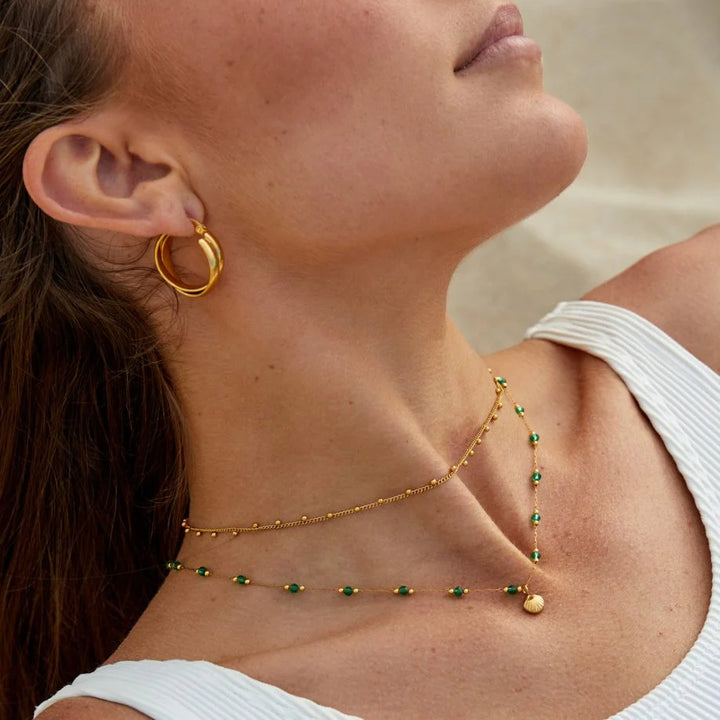 Green Crystal Shell Necklace