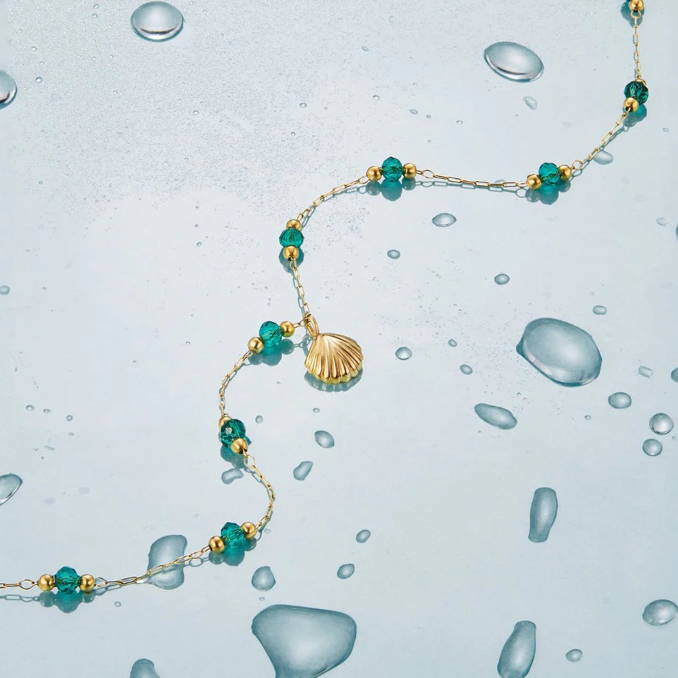 Green Crystal Shell Necklace