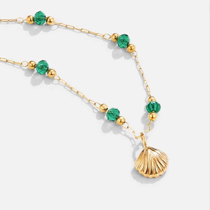 Green Crystal Shell Necklace