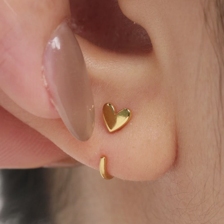 Gold Heart Ear Cuff Stud