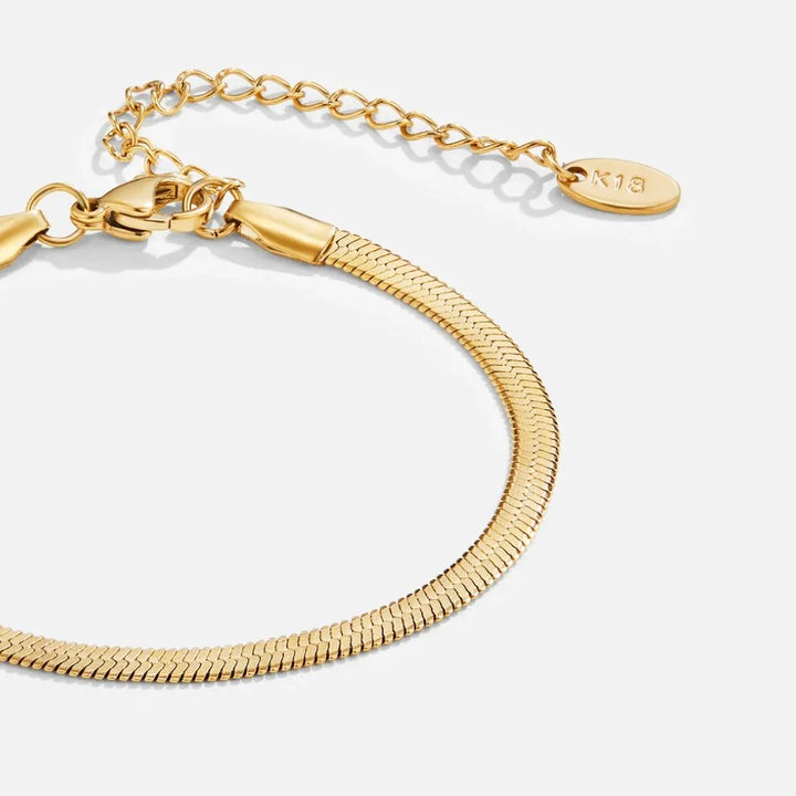 Gold Herringbone Snake Chain Bracelet