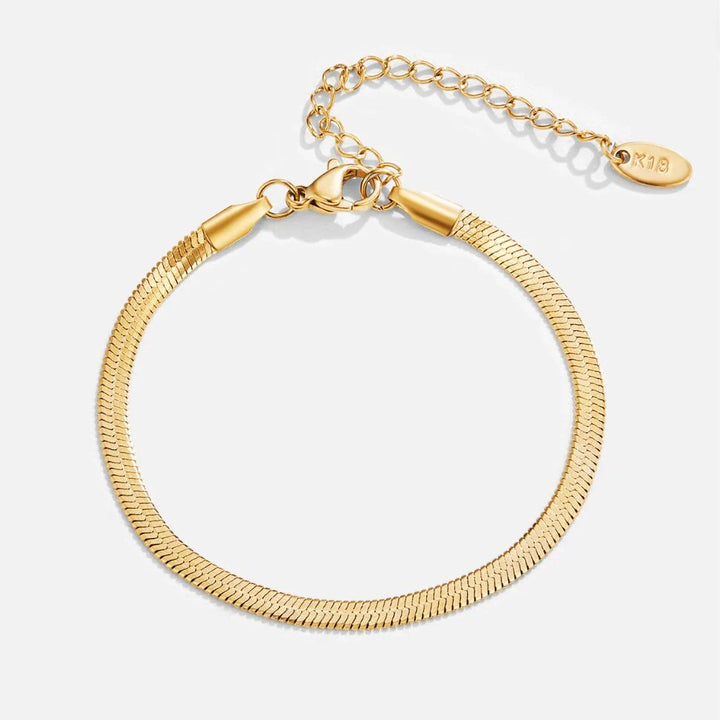 Gold Herringbone Snake Chain Bracelet
