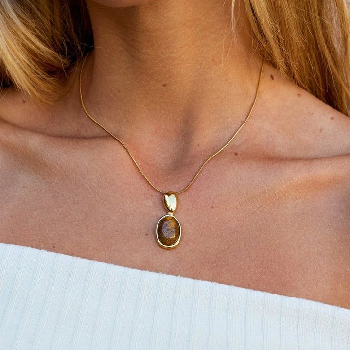 Golden Tiger Eye Pendant Necklace